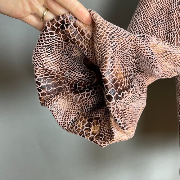 Chi by Falchi Jacket Faux Reptile Skin NWT Detachable Hood Women Size Large Coat - Picture 7 of 15